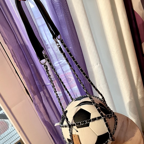 Handbags - Black and White Soccer Ball Crossbody Backpack